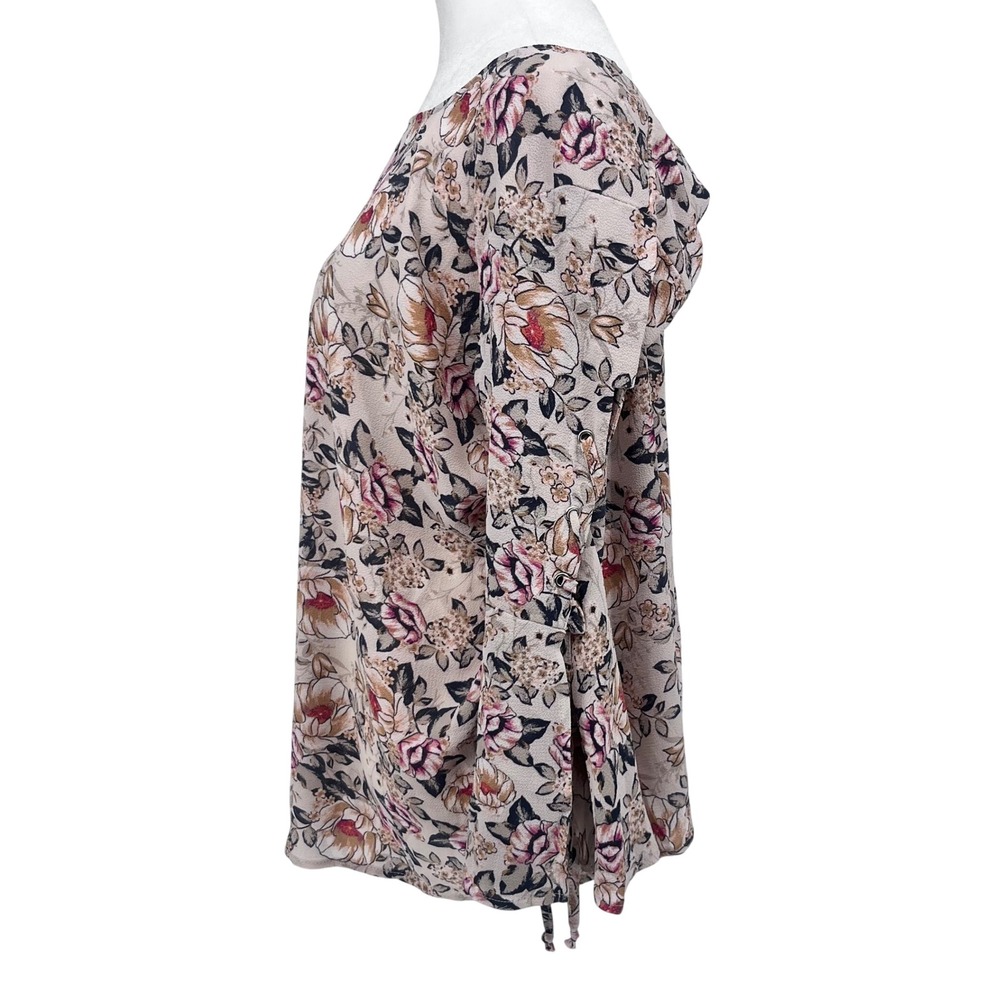 Liberty Love Women's Blouse 2XL Pink Floral Bell Split Sleeve Boho Feminine - Picture 2 of 11